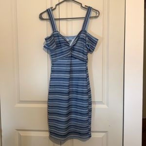 Off the shoulder blue dress